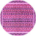 Round Abstract Pink Modern Rug, abs637pnk