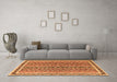 Machine Washable Abstract Orange Modern Area Rugs in a Living Room, wshabs637org