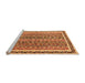 Sideview of Machine Washable Abstract Orange Modern Area Rugs, wshabs637org