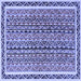 Square Machine Washable Abstract Blue Modern Rug, wshabs637blu