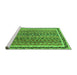 Sideview of Machine Washable Abstract Green Modern Area Rugs, wshabs637grn