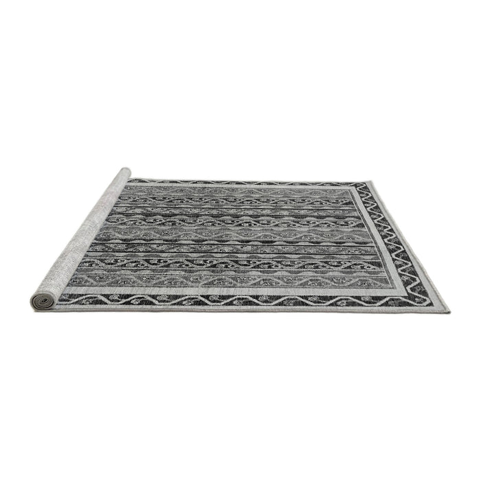 Sideview of Machine Washable Abstract Gray Modern Rug, wshabs637gry