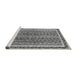 Sideview of Machine Washable Abstract Gray Modern Rug, wshabs637gry