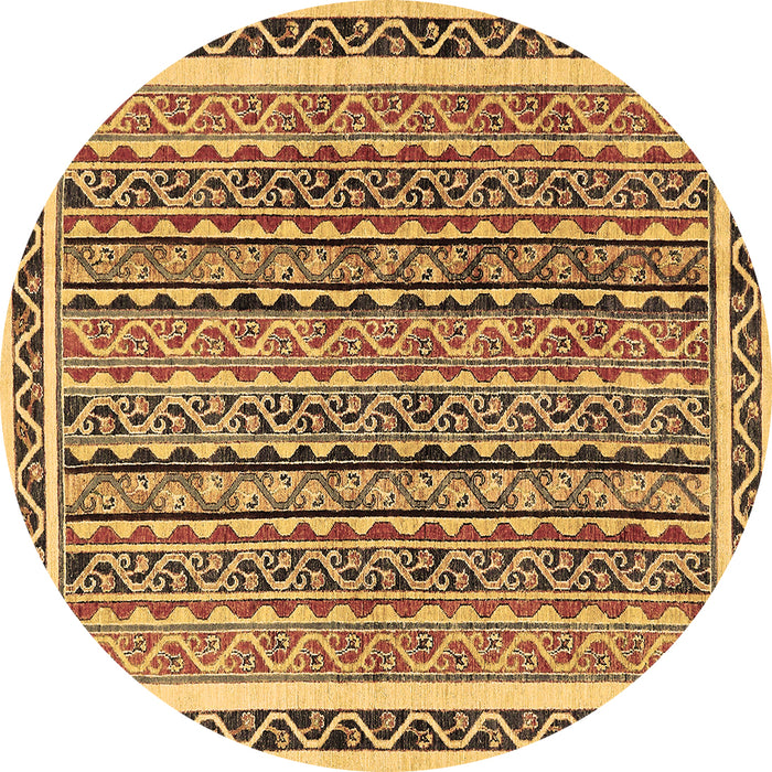 Round Abstract Brown Modern Rug, abs637brn