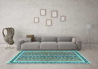 Machine Washable Abstract Light Blue Modern Rug, wshabs637lblu