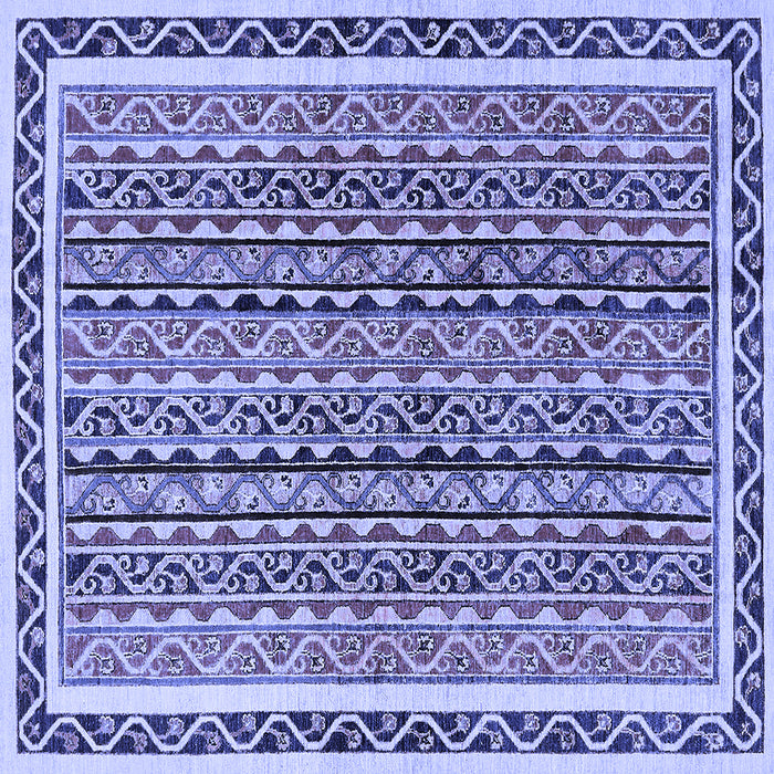 Square Abstract Blue Modern Rug, abs637blu