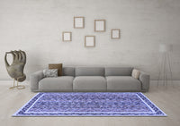 Machine Washable Abstract Blue Modern Rug, wshabs637blu