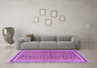 Machine Washable Abstract Purple Modern Area Rugs in a Living Room, wshabs637pur