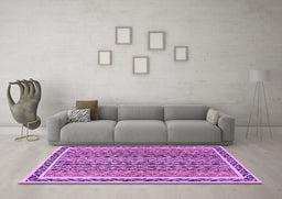 Machine Washable Abstract Purple Modern Area Rugs in a Living Room, wshabs637pur