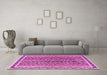 Machine Washable Abstract Pink Modern Rug in a Living Room, wshabs637pnk