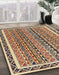 Machine Washable Abstract Yellow Rug in a Family Room, wshabs637