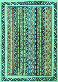 Abstract Turquoise Modern Rug, abs637turq