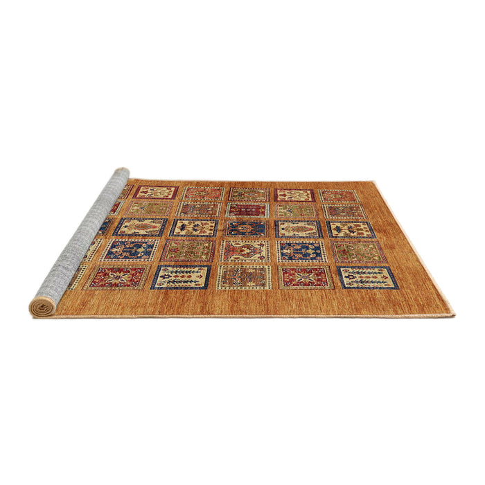 Sideview of Machine Washable Abstract Orange Rug, wshabs638