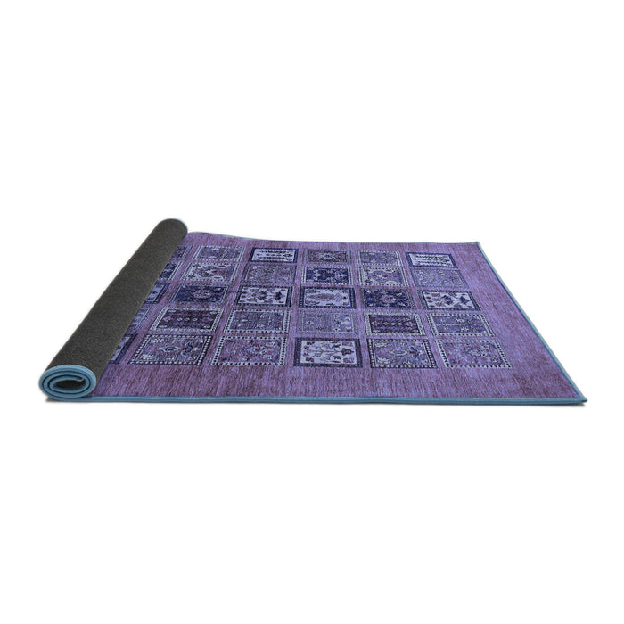 Sideview of Abstract Blue Modern Rug, abs638blu