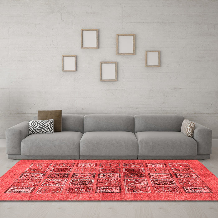 Modern Red Washable Rugs