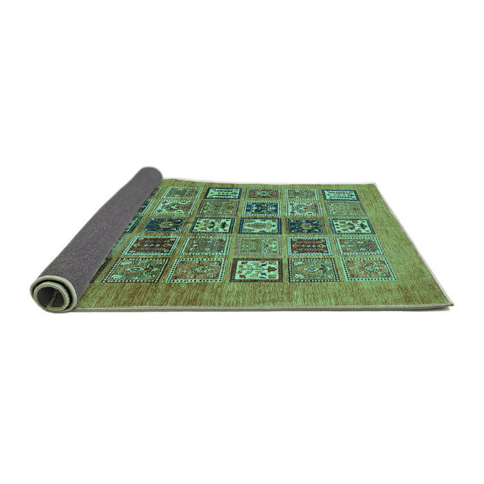 Sideview of Abstract Turquoise Modern Rug, abs638turq