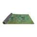 Sideview of Abstract Turquoise Modern Rug, abs638turq