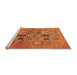 Sideview of Machine Washable Abstract Orange Modern Area Rugs, wshabs638org