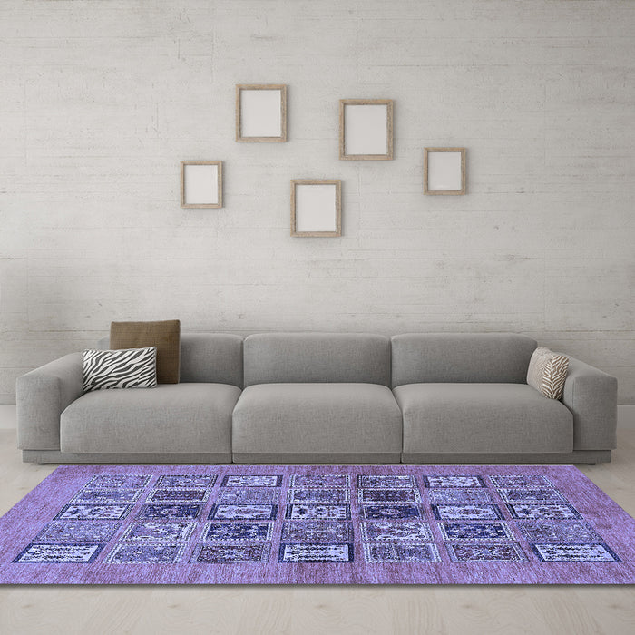 Machine Washable Abstract Blue Modern Rug in a Living Room, wshabs638blu