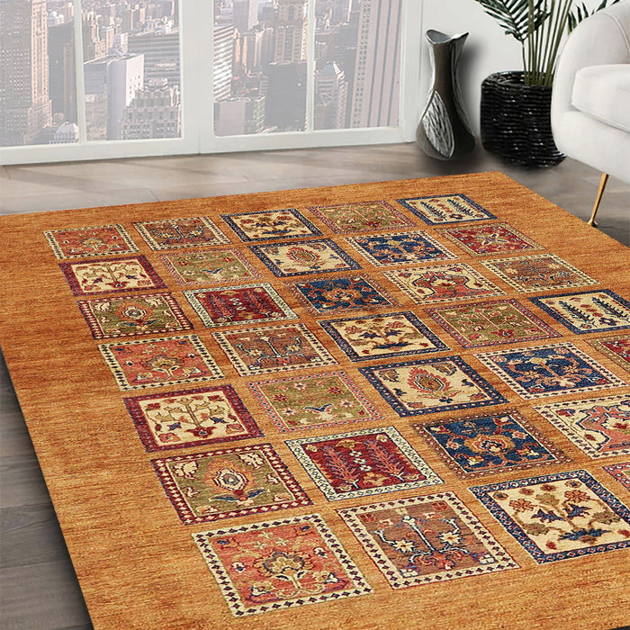 Abstract Orange Modern Rug in Family Room, abs638