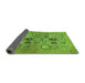 Sideview of Abstract Green Modern Rug, abs638grn