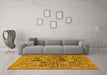 Machine Washable Abstract Yellow Modern Rug in a Living Room, wshabs638yw