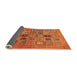 Sideview of Abstract Orange Modern Rug, abs638org