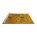 Sideview of Machine Washable Abstract Yellow Modern Rug, wshabs638yw