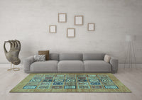 Machine Washable Abstract Light Blue Modern Rug, wshabs638lblu