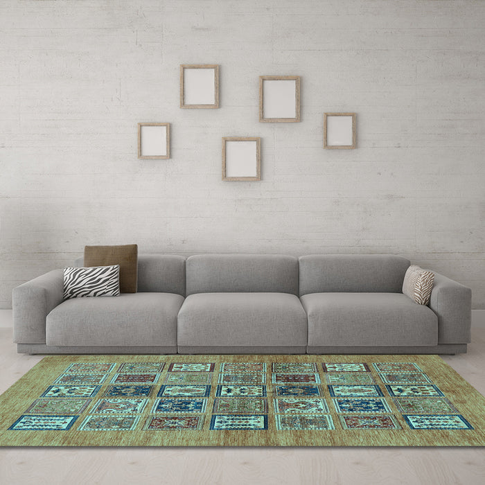 Machine Washable Abstract Light Blue Modern Rug in a Living Room, wshabs638lblu