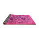 Sideview of Abstract Pink Modern Rug, abs638pnk