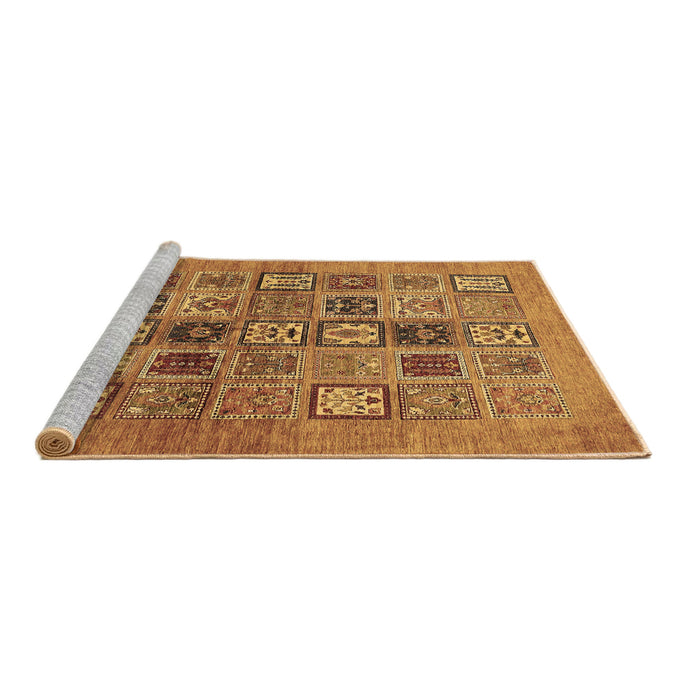 Sideview of Machine Washable Abstract Brown Modern Rug, wshabs638brn