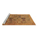 Sideview of Machine Washable Abstract Brown Modern Rug, wshabs638brn