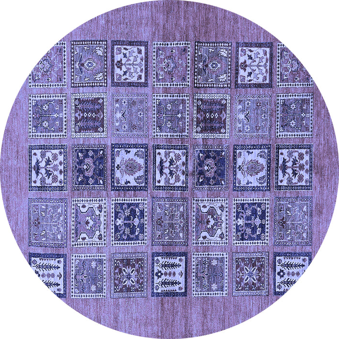 Round Machine Washable Abstract Blue Modern Rug, wshabs638blu