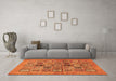 Machine Washable Abstract Orange Modern Area Rugs in a Living Room, wshabs638org