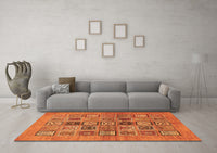 Machine Washable Abstract Orange Modern Rug, wshabs638org