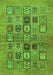 Machine Washable Abstract Green Modern Area Rugs, wshabs638grn