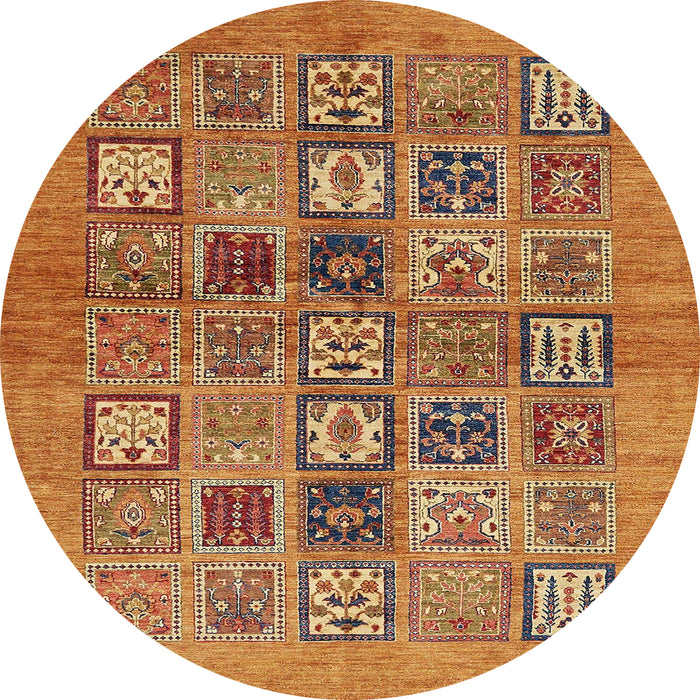 Round Abstract Orange Modern Rug, abs638