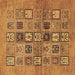 Square Machine Washable Abstract Brown Modern Rug, wshabs638brn