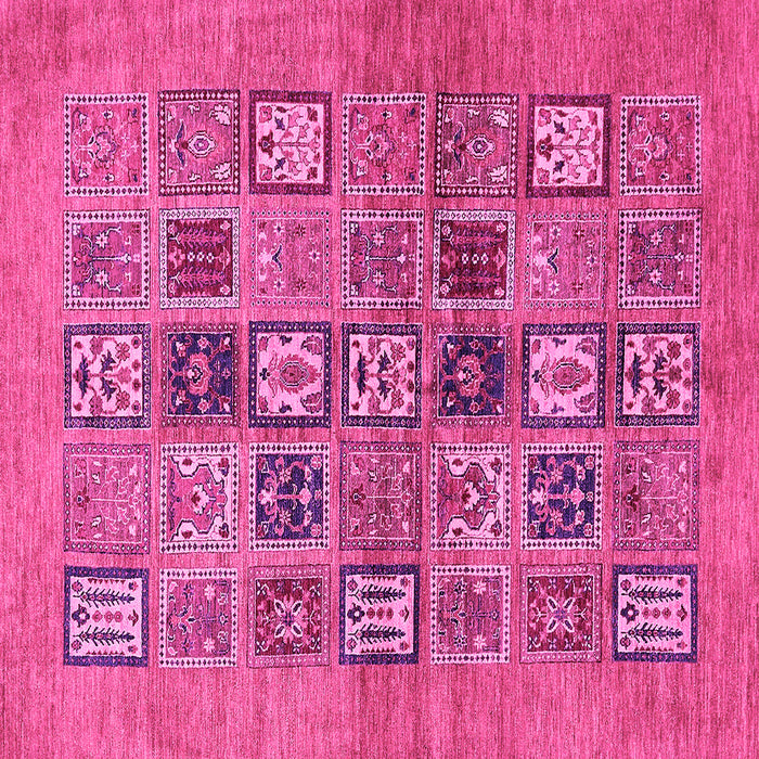 Square Machine Washable Abstract Pink Modern Rug, wshabs638pnk