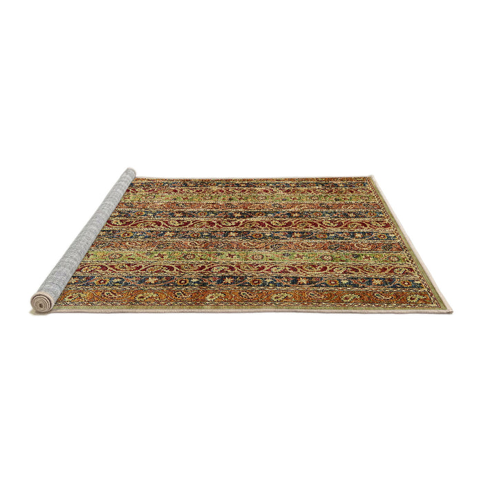 Sideview of Machine Washable Abstract Red Brown Rug, wshabs639