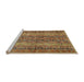 Sideview of Machine Washable Abstract Red Brown Rug, wshabs639