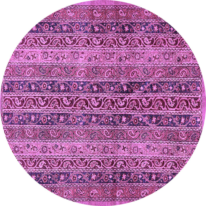 Round Machine Washable Abstract Purple Modern Area Rugs, wshabs639pur