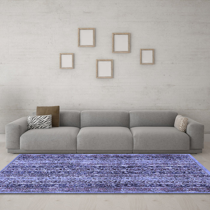 Machine Washable Abstract Blue Modern Rug in a Living Room, wshabs639blu