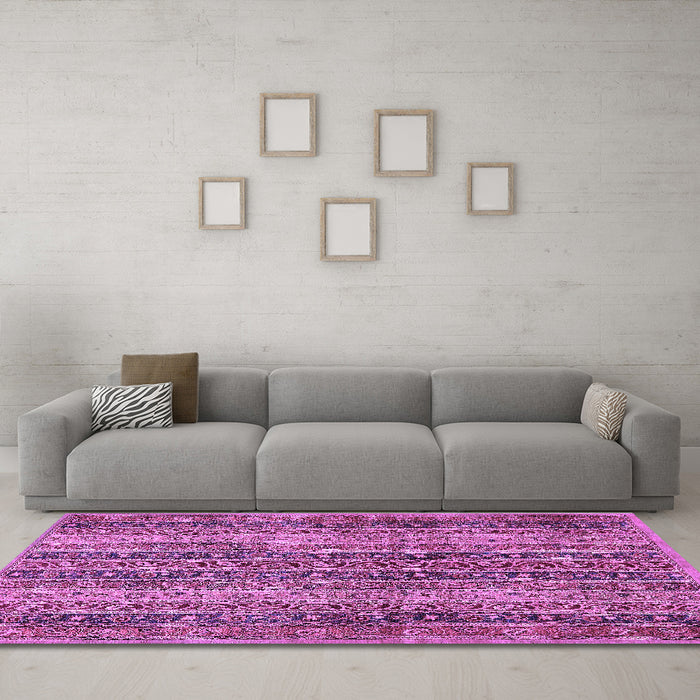 Machine Washable Abstract Purple Modern Area Rugs in a Living Room, wshabs639pur