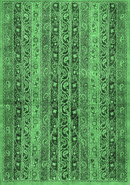Abstract Emerald Green Modern Rug, abs639emgrn