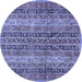 Round Machine Washable Abstract Blue Modern Rug, wshabs639blu