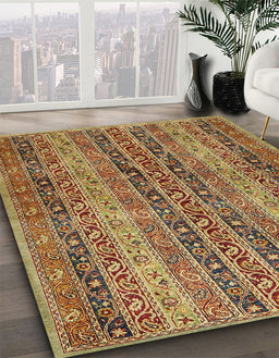 Machine Washable Abstract Red Brown Rug in a Family Room, wshabs639
