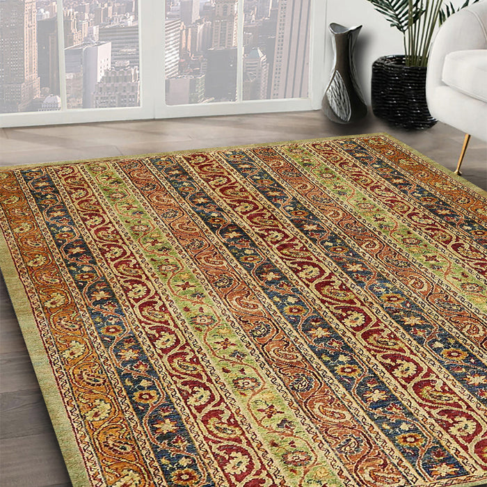 Machine Washable Abstract Red Brown Rug in a Family Room, wshabs639