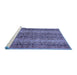 Sideview of Machine Washable Abstract Blue Modern Rug, wshabs639blu